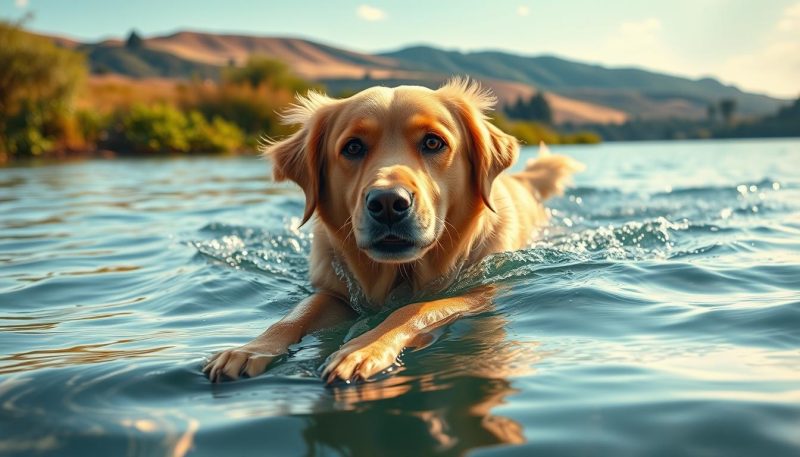 dog swimming confidence